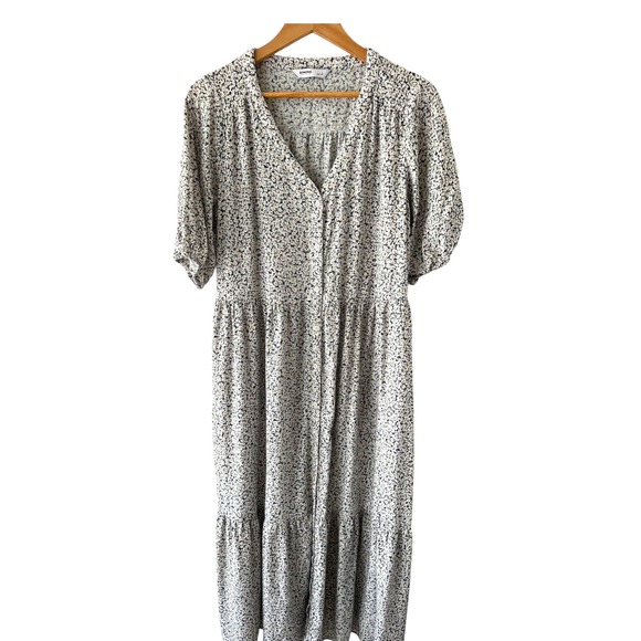 Sonoma Goods For Life Dresses & Skirts - Sonoma Goods For Life Linen Blend Midi Dress Large Floral Button Front Pockets